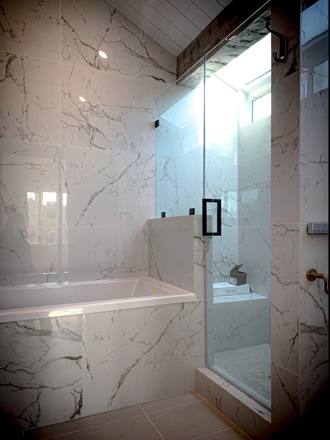 Hinged Frameless Shower Doors - Door Inline Showers