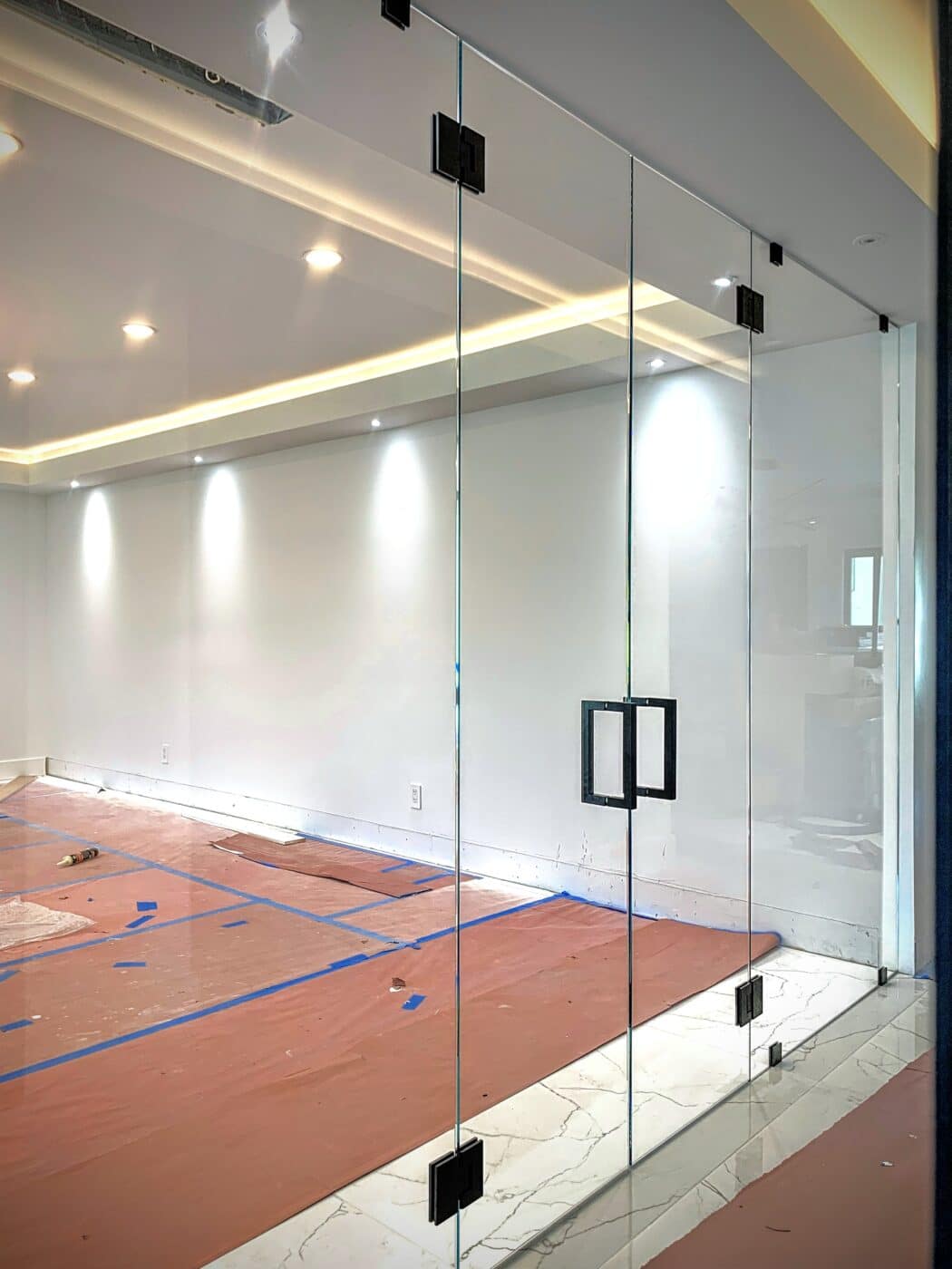 Hinged Frameless Shower Doors - Door Inline Showers