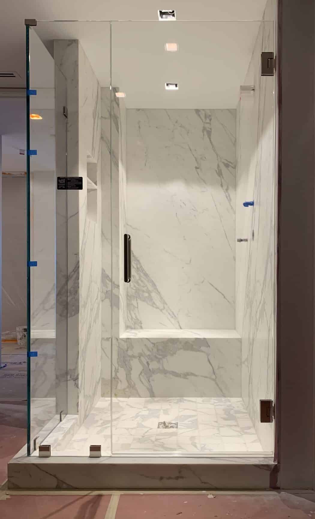 Hinged Frameless Shower Doors - Door Inline Showers