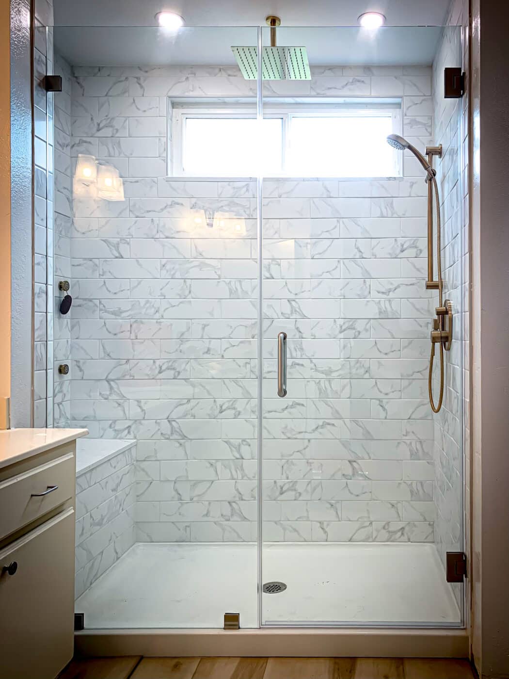 Hinged Frameless Shower Doors - Door Inline Showers
