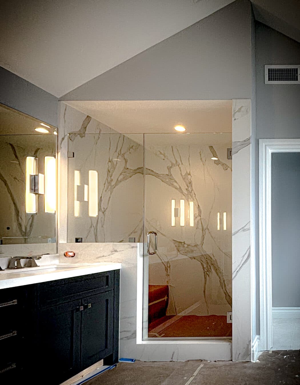 Hinged Frameless Shower Doors - Door Inline Showers