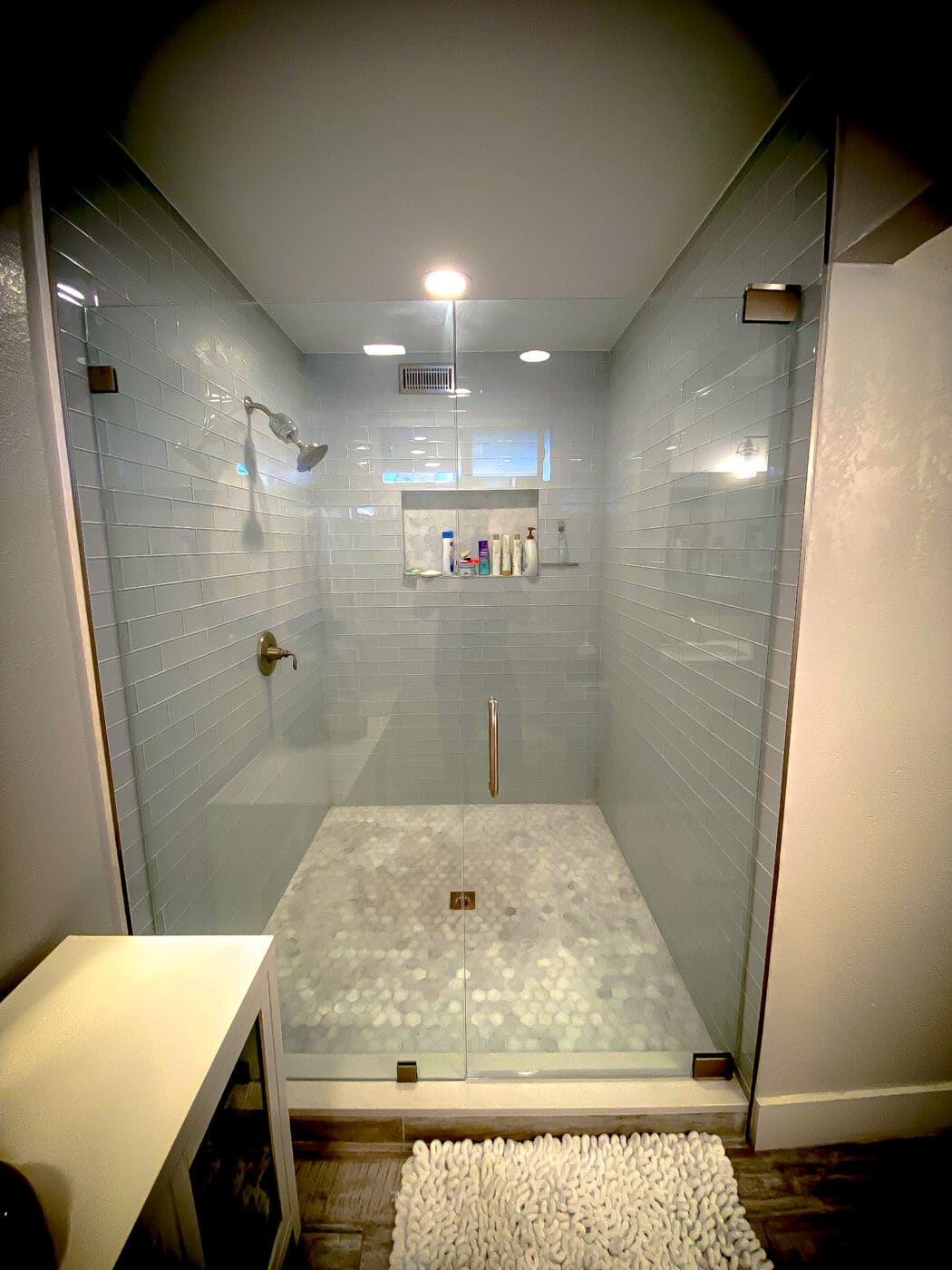 Hinged Frameless Shower Doors - Door Inline Showers