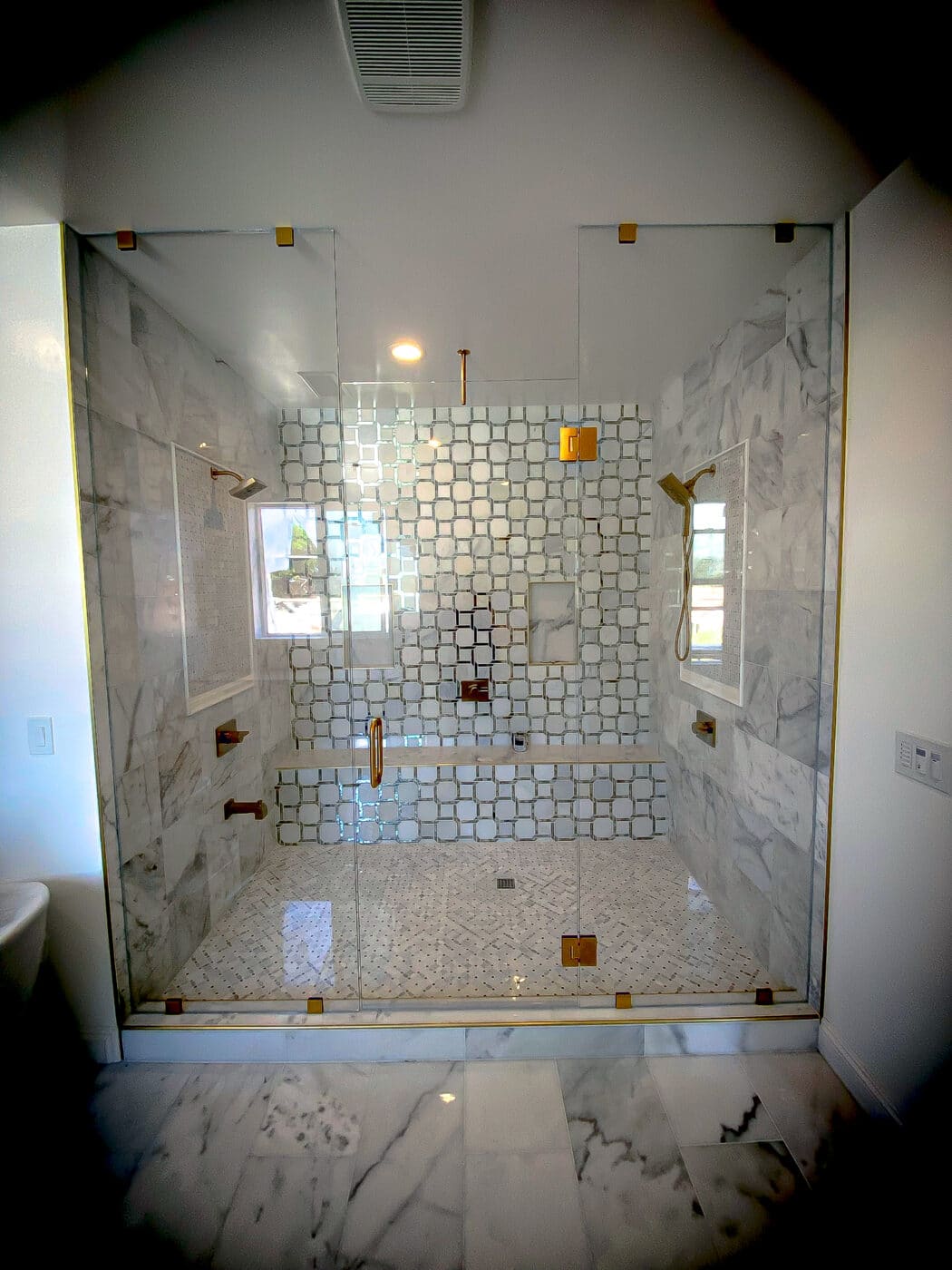 Hinged Frameless Shower Doors - Door Inline Showers