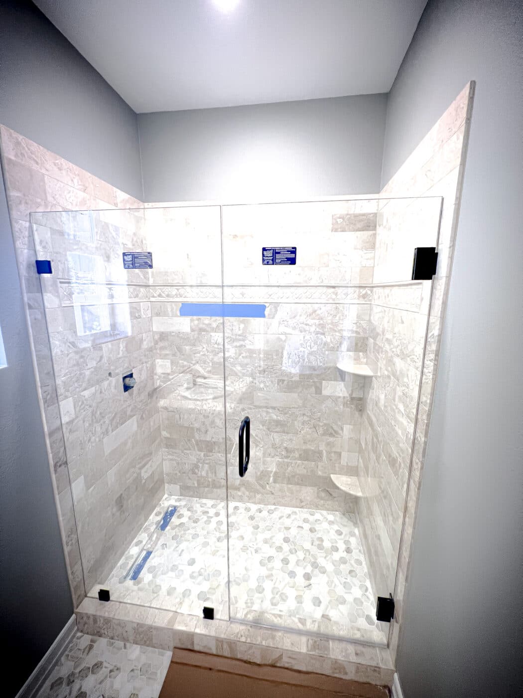 Hinged Frameless Shower Doors - Door Inline Showers