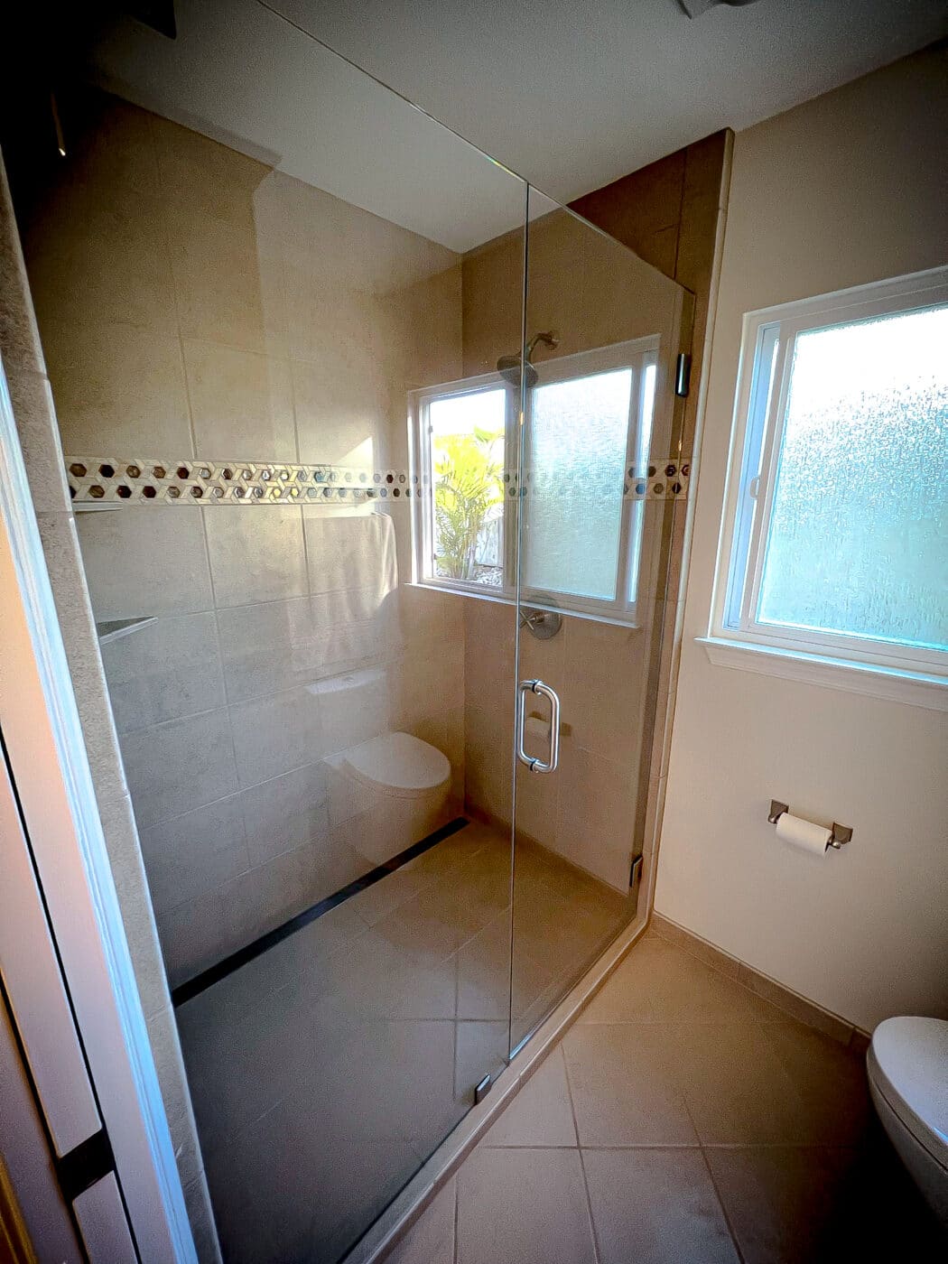 Hinged Frameless Shower Doors - Door Inline Showers