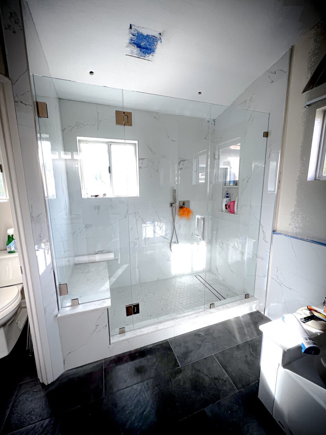 Hinged Frameless Shower Doors - Door Inline Showers