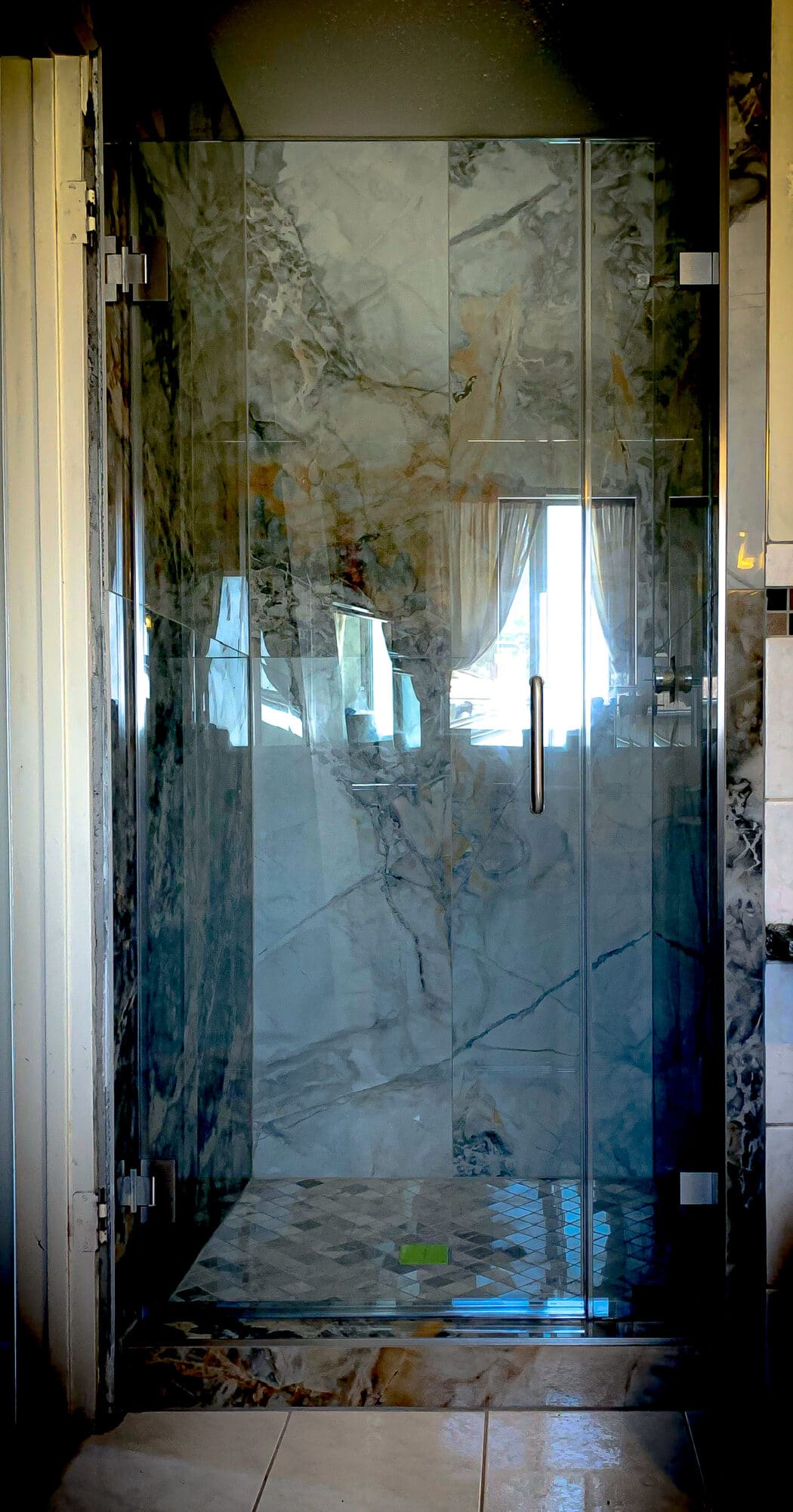 Hinged Frameless Shower Doors - Door Inline Showers