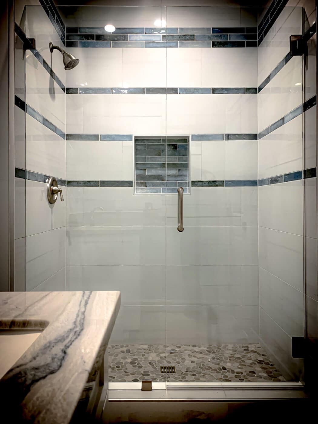 Hinged Frameless Shower Doors - Door Inline Showers