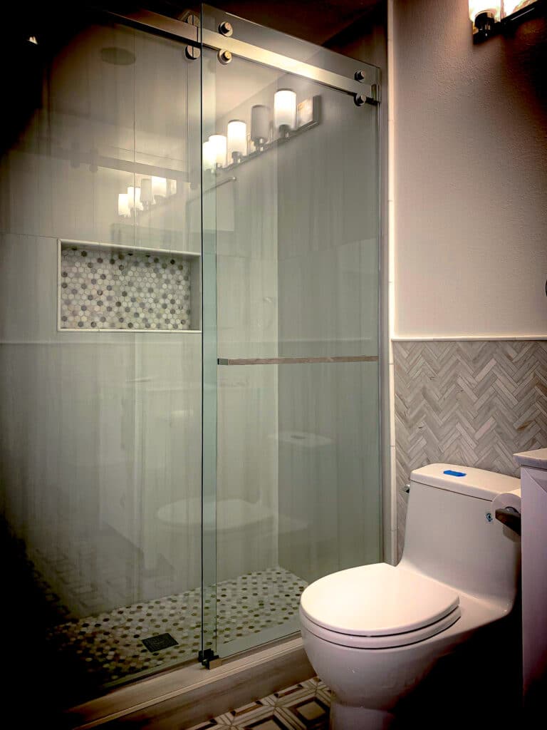 DuoVero Euro-Style Double Slide Frameless Shower Doors