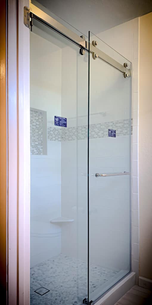 DuoVero Euro-Style Double Slide Frameless Shower Doors