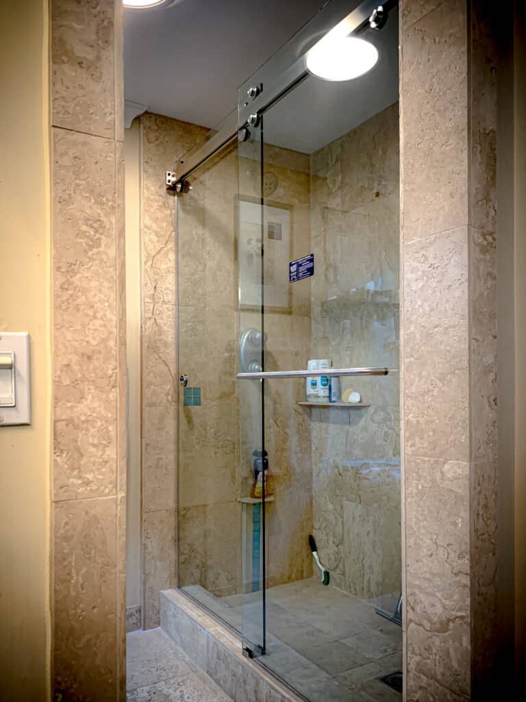 DuoVero Euro-Style Double Slide Frameless Shower Doors