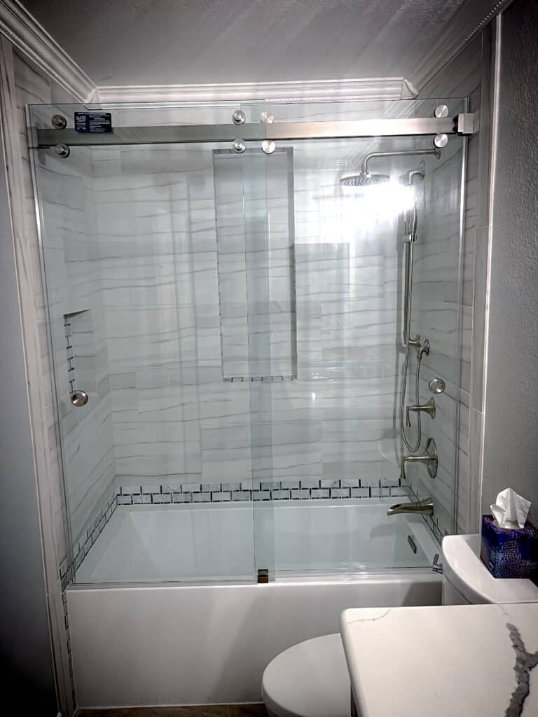 DuoVero Euro-Style Double Slide Frameless Shower Doors